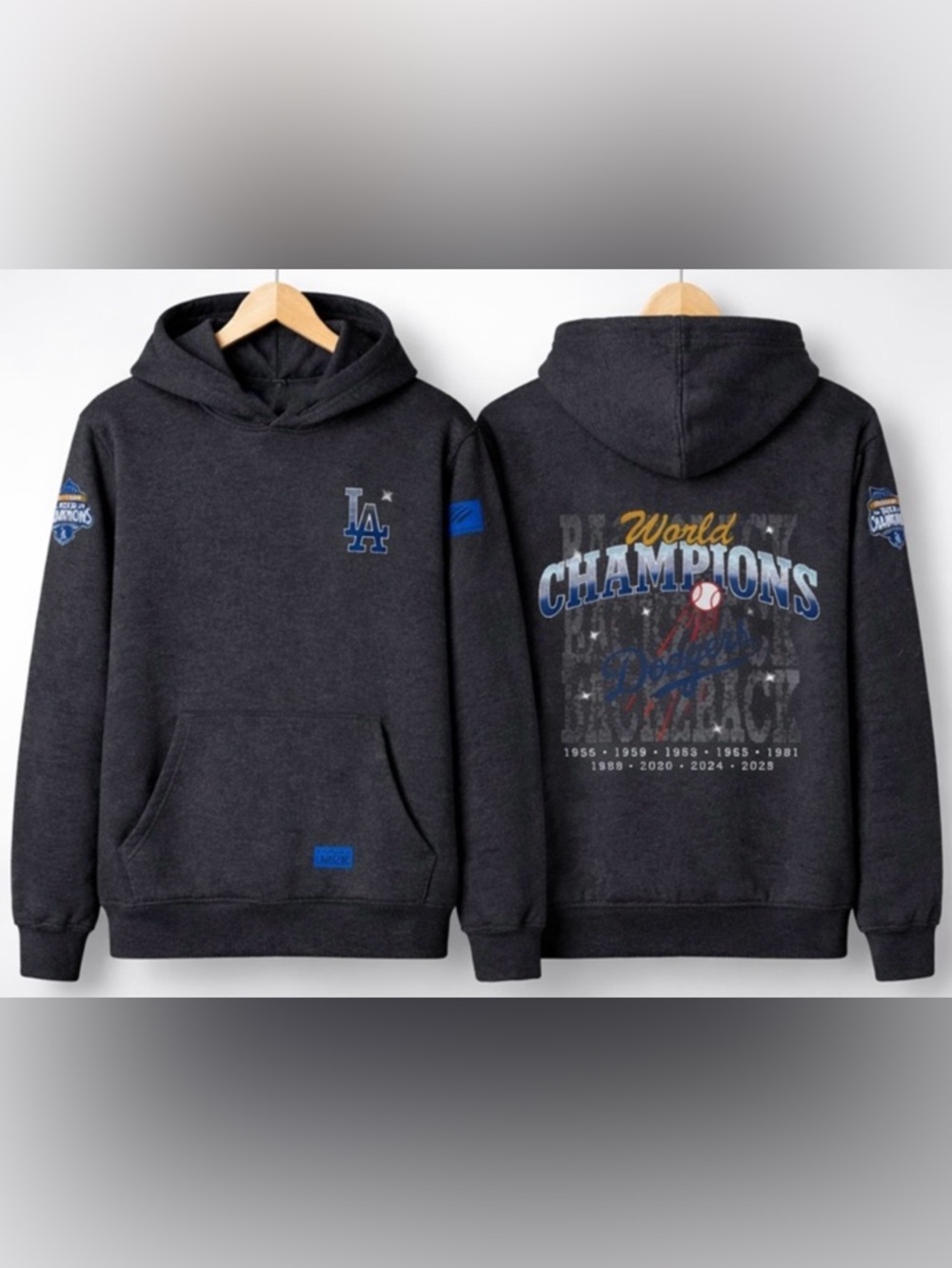 Los Angeles Dodgers Charcoal 'World Champions' Hoodie